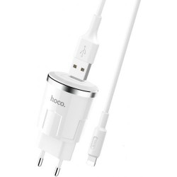 СЗУ Hoco C37A Thunder Power single USB 2.4A with Lightning cable White